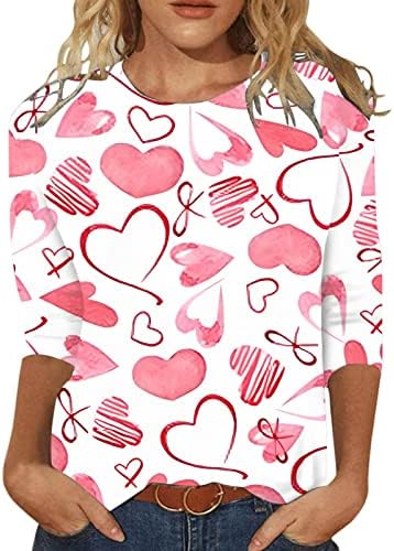 JJHAEVDY Bayan Sevimli Aşk Kalp Baskı Üstleri Aşk Kalp Mektubu Baskı Kazak Grafik Uzun Kollu Sevgililer Üstleri Giysi