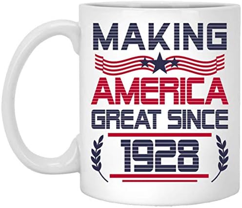 Amerikan'ı 1928'den Beri Harika Yapın Doğum Yılı Noel 2023 Hediyeleri Beyaz Kahve Kupa 11oz