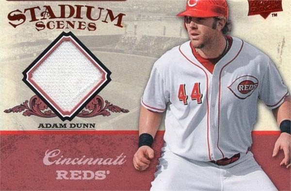 Adam Dunn oyuncu yıpranmış jersey yama beyzbol kartı (Cincinnati Reds) 2008 Üst Güverte Stadyum Sahneleri SS16-MLB