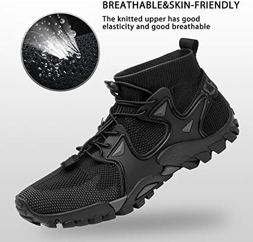SOBASO Erkek Yürüyüş Ayakkabıları Trail koşu ayakkabıları Şık Kaymaz Spor Yürüyüş Koşu Çorap Sneakers