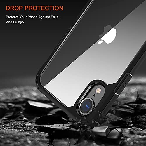 TENDLİN ile Uyumlu iPhone XR Durumda Kristal Berraklığında Sert Arka Yumuşak Tampon Koruyucu Kılıf (Siyah)