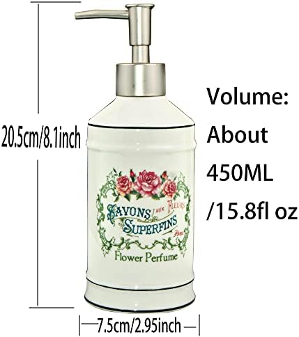 Seramik Sabunluk Losyon Jel Sıvı pompa şişesi Paris Gül Savons Aux Fleurs Superfins Çiçek Parfüm Banyo Otel Mutfak