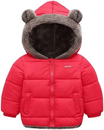 Jojobaby Bebek Erkek Kız Aşağı Ceket, sevimli Ayı Kulak Fermuar Ceket ile Cep Kış Sıcak Kalın Hoodie Ceket