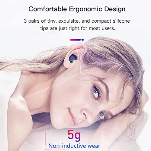 KENKUO Gerçek Kablosuz Kulaklıklar sadece 3g Hafif, Bluetooth 5.2 Küçük Kulak Tomurcukları, Hızlı Şarj Çantası, IPX6