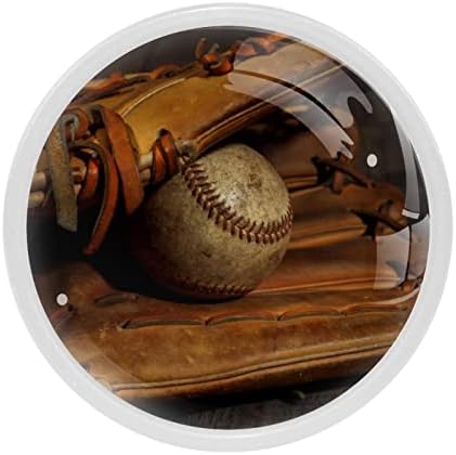 Kabin tutamakları, Çekmeceli Kapı kabin tutamakları Çeker Eski beyzbol eldiveni Yıpranmış Spor Topu Yuvarlak Dresser