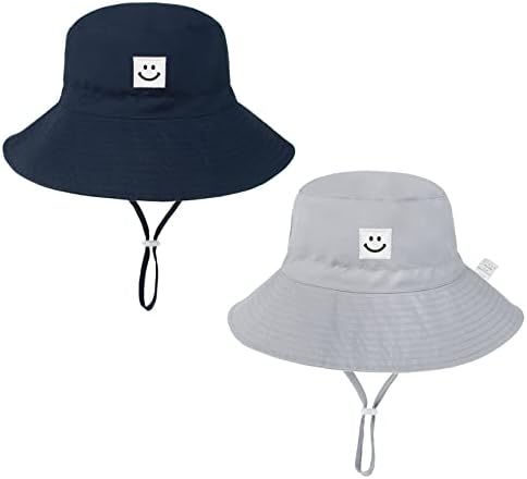 Bebek güneş şapkası Gülen Yüz Şapka Yürümeye Başlayan UPF 50 + Güneş Koruyucu Kova Şapka Erkek Bebek Kız Yaz plaj