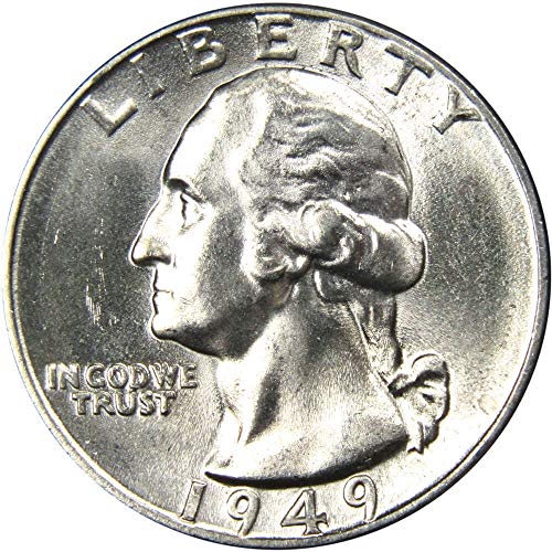 1949 Washington Çeyrek BU Dolaşımsız Nane Devlet 90 % Gümüş 25c ABD Sikke