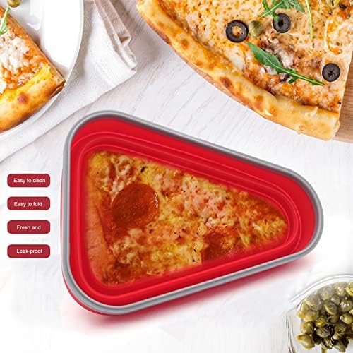 SZHOBR Katlanabilir Kullanımlık Artık Pizza Dilim Saklama Kabı ile 5 Mikrodalga Servis Tepsileri Düzenlemek Ve Yerden