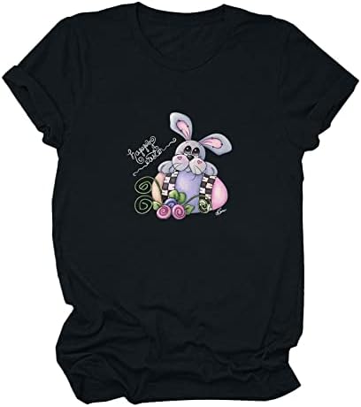 Bayanlar Sevimli Komik Hayvan Tavşan Kostümleri Cosplay Tee Kısa Kollu Crewneck Casual Bluz Gömlek Genç Kızlar için