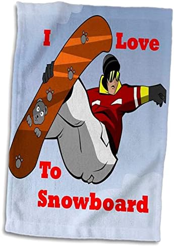 3dRose Image of Cartoon Erkek ve Tahta Havlularla Snowboard Yapmayı Seviyorum (twl - 233010-1)