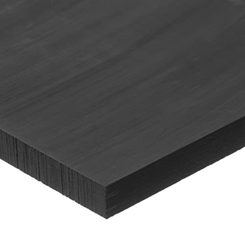 Delrin Asetal Homopolimer Plastik Levha, Siyah, 3 inç Kalınlığında x 24 inç Genişliğinde x 24 inç Uzunluğunda