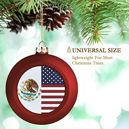 Amerikan ve Meksika Bayrağı Noel Top Süsler Kırılmaz Noel Ağacı Asılı Süslemeleri için Sevimli