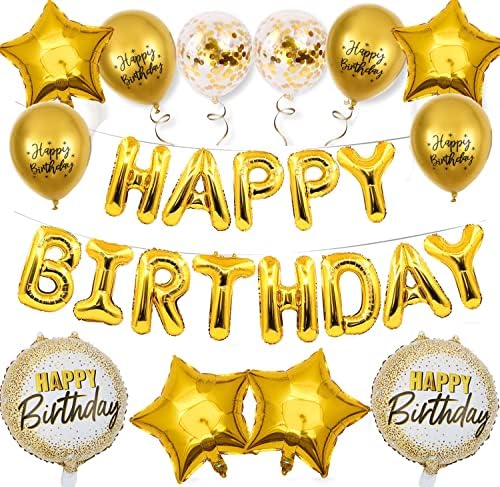 Mutlu Yıllar Balonlar Afiş (3D Altın Yazı) - Altın Glitter Mutlu Yıllar Afiş, Folyo Parti Süslemeleri, Balon Harfler