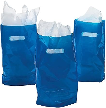 Eğlenceli Ekspres-Mavi Plastik Poşetler (50 adet) - Parti Malzemeleri-Poşetler-Plastik Poşetler-50 Adet