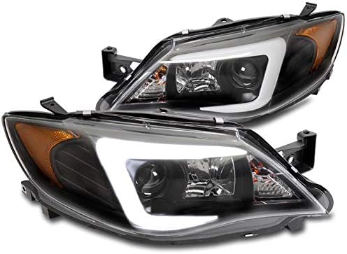 ZMAUTOPARTS LED Tüp Halojen Projektör Farlar Siyah ile Uyumlu 2008-2014 Subaru Impreza WRX / STI