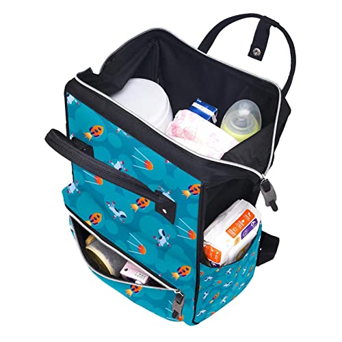 Roket ve Spacmen Schoolbag bebek bezi çantası Sırt Çantası Su Geçirmez Çok Fonksiyonlu Moda Seyahat Çantası, Hemşirelik