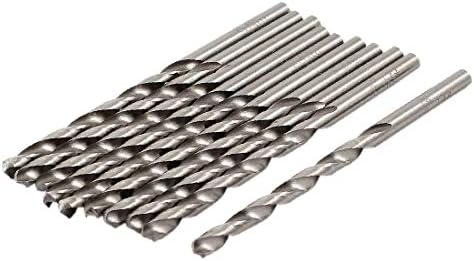X-DREE Metal Mermer Delme Yüksek Hız Çelik 3.8 mm Dia Spiral Matkap uçları 10 Adet (Metal Mermer Delme Brocas espirales