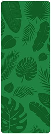 KJHD Tropikal Yağmur Ormanı Kauçuk PU Yoga Mat Ter Emici Genişletilmiş Kalınlaşmış Uzatılmış Spor Mat (Renk: Yeşil,