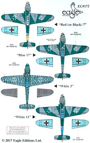 İstekli Kartal Cal Çıkartması 1/48 Messerschmitt Bf109G - 6 Kırmızı veya Black7 Blue17 White3 White11 Plastik Model