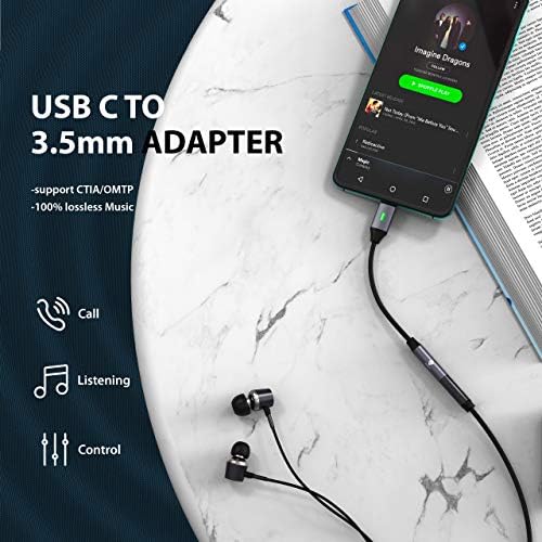 Stouchi USB C ila 3.5 mm Dongle Adaptörü( 2 Paket), C Tipi Kulaklık Ses Jakı Kablosu Kablosu Hi-Fi DAC Çip Piksel
