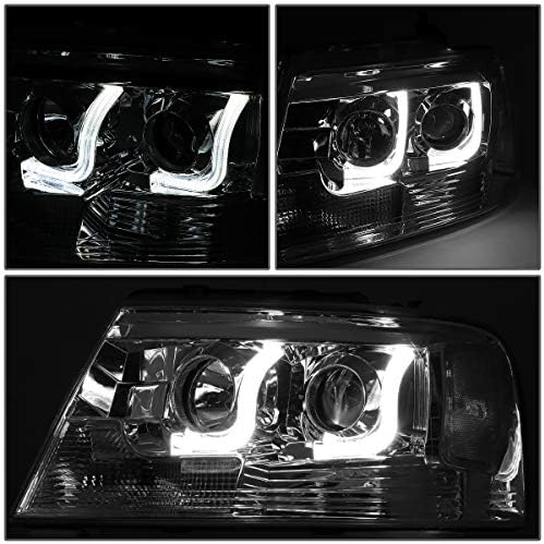 Çift LED DRL L-Bar Projektör Füme Temizle Köşe Far+Aracı Kiti ile Uyumlu Ford F-150 Lincoln Mark LT 04-08