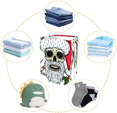 Inhomer Kafatası Noel Baba 300D Oxford PVC Su Geçirmez Giysiler Sepet Büyük çamaşır sepeti Battaniye Giyim Oyuncaklar