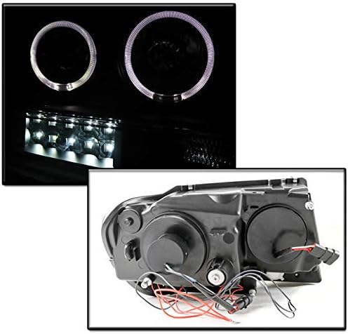 ZMAUTOPARTS Halo LED Projektör Farlar Farlar Siyah ile Uyumlu 1999-2004 Jeep Grand Cherokee
