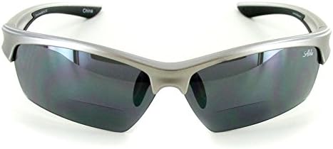 Aloha Gözlük Taş Dere MX2 Bifokal Güneş Gözlüğü Wrap-Around Spor Flaş Ayna Lensler Erkekler için (Gümüş 2.00)