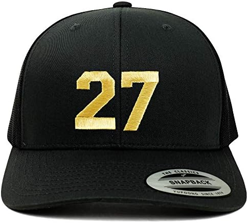 Trendy Giyim Mağazası Numarası 27 Altın İplik İşlemeli Retro Kamyon Şoförü file şapka