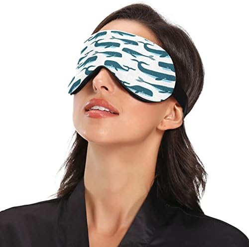 xıgua Balinalar Desen Uyku Göz Maskesi Ayarlanabilir Kayış ile, nefes Karartma Rahat Uyku Göz Maskesi Erkekler ve