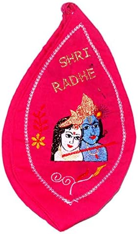 Sri Radha ve Krishna, İlahi Çift ile Vrindavan Bazaar Japa Çantası