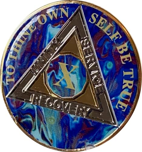 10 Yıl AA Madalyon Safir Mavi Girdap Tri-Plaka İtidal Çip
