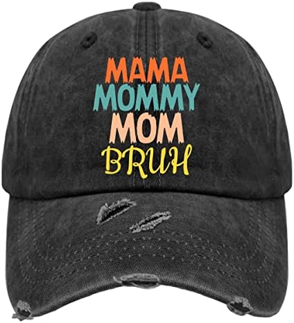 Mama Anne Anne Bruh Sıkıntılı beyzbol şapkaları Kadınlar için 90s Vintage Yıkanmış Pamuk Ayarlanabilir Strapback