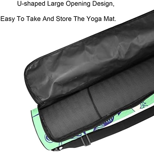 Yoga mat çantası Ayarlanabilir Omuz Askısı ile Tam Zip Yoga Mat Taşıma Çantası Kadınlar için Komik Balinalar, 6.7x33.9in