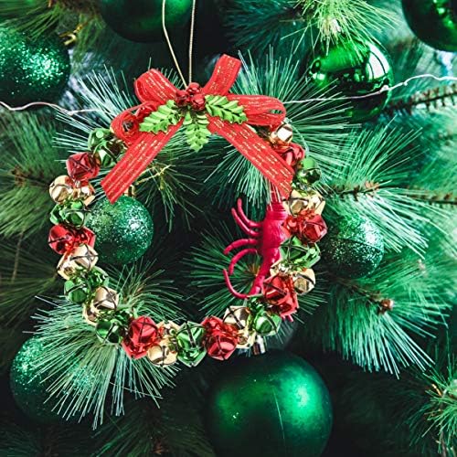 PRETYZOOM Noel Asılı Çelenk Jingle Bell Çelenk Süs Craft için Yaylar Süslemeleri Bahçe Kapalı Açık Kış Noel Ev Dekor