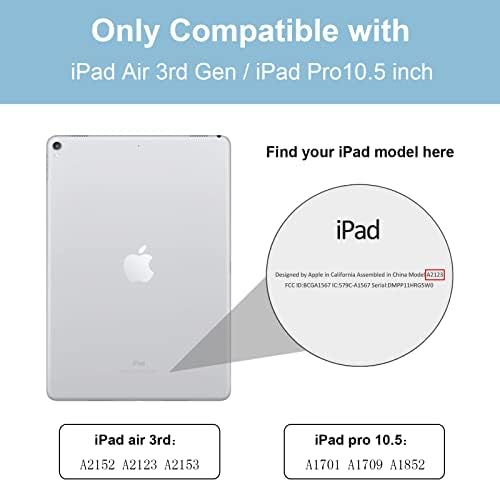 Divufus iPad kılıfı Hava 3 / Pro 10.5 İnç, Hafif İnce Yumuşak TPU Üç Katlı Standı Akıllı Kapak, Otomatik Uyku / Wake