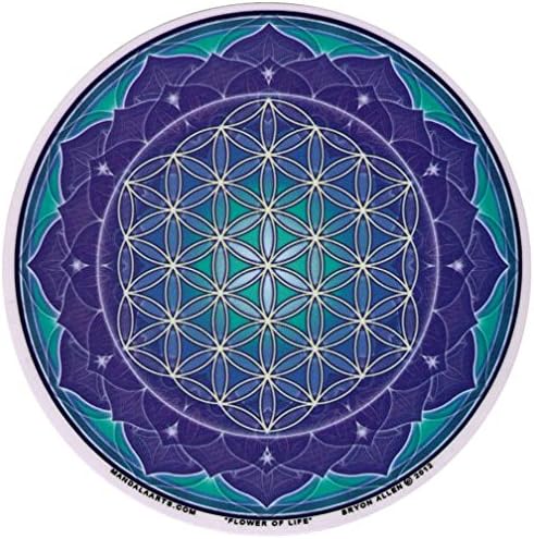 Mandala Sanat Yaşam Çiçeği-Pencere Çıkartması / Çıkartması - Dairesel 4,5 Yarı Saydam