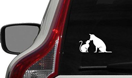 Köpek Kedi Kombinasyonu Siluet Sürüm 5 Araba Vinil Sticker Çıkartma Tampon Sticker Oto Arabalar Kamyonlar için Ön