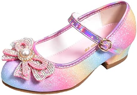 Çocuk Ayakkabıları Elmas Parlak Sandalet Prenses Ayakkabı Yay Yüksek Topuklu Gösterisi Prenses Ayakkabı Kızlar Caz