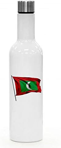 ExpressİtBest 25oz Yalıtımlı Şarap / Su Şişesi-Maldiv Bayrağı (Maldiv) - Birçok Seçenek