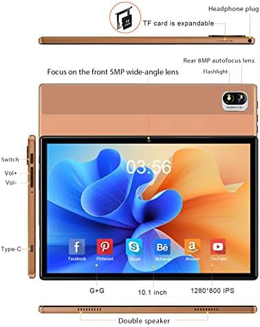 DUODUOGO Tablet 10.1 inç Android 11 Tablet 2022 Son Güncelleme Dört çekirdekli İşlemci 6GB RAM 64GB ROM(256GB Genişletilebilir),