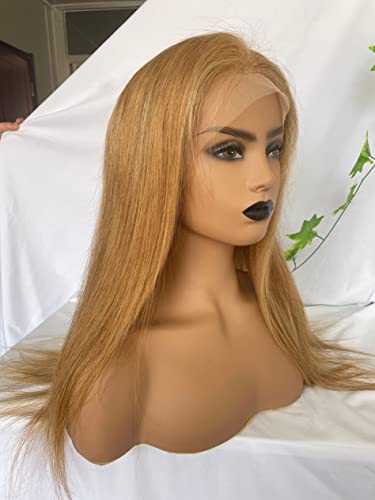Dreambeauty 180 % Yoğunluk 27 Sarışın Renk 13x4 Şeffaf Dantel Ön insan saçı peruk Kadınlar için Ipeksi Düz Remy