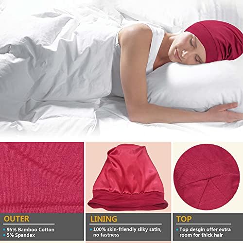 Saten Kaput Uyku Kap Saç Kapağı Kaput Saten Astarlı hımbıl bere Gece Uyku Şapka Ayarlanabilir Kıvırcık Saçlar için