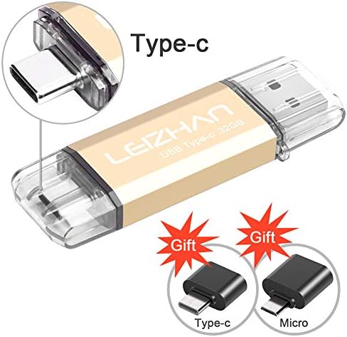 leızhan USB C Flash Sürücü 32 GB, C Tipi Akıllı Telefonlar için Photostick, Samsung Galaxy S10, S9, S8, S8 Artı,