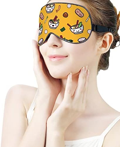 FunnyStar Japon Ramen Yumuşak Uyku Maskesi Göz Kapağı Uyku Körü Körüne Mükemmel blokları ışık Ayarlanabilir kayış